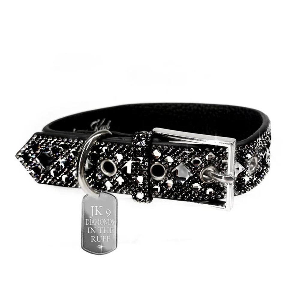 DIAMONDS IN THE RUFF DOG COLLAR SMALL - Black